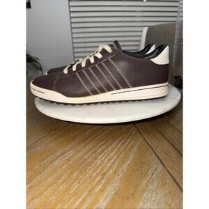 Adidas Men's Brown Leather Lace Up Sneakers Golf Shoes Size 12